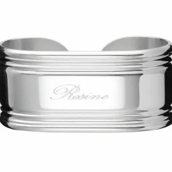 Rond de serviette ouvert Rosine en métal argenté