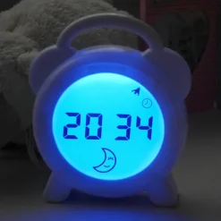 Réveil éducatif et veilleuse sleeptrainer blanc