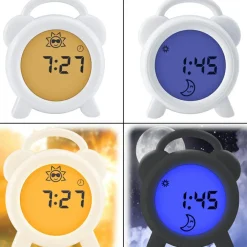 Réveil éducatif et veilleuse sleeptrainer blanc