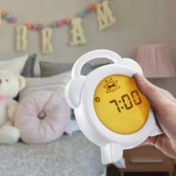 Réveil éducatif et veilleuse sleeptrainer blanc