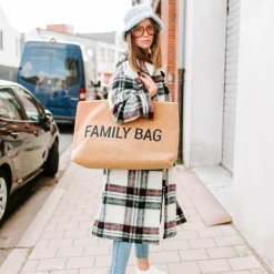 Sac à anses Family bag Teddy beige
