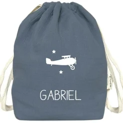 Sac à dos à ficelles bleu pétrole (personnalisable)