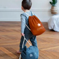 Sac à dos à ficelles bleu pétrole (personnalisable)