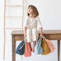 Sac à dos à ficelles bleu pétrole (personnalisable)