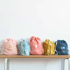 Sac à dos à ficelles bleu pétrole (personnalisable)