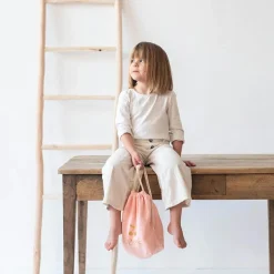 Sac à dos à ficelles Rose (personnalisable)