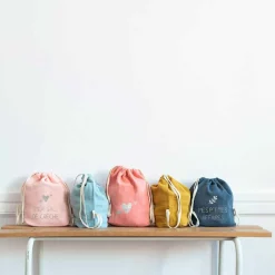 Sac à dos à ficelles vert amande (personnalisable)