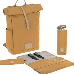 Sac à dos à langer en polyester recyclé Green label Rolltop curry