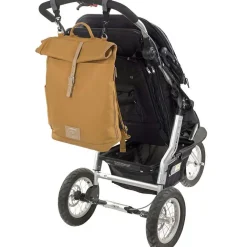 Sac à dos à langer en polyester recyclé Green label Rolltop curry