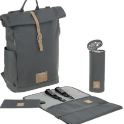 Sac à dos à langer en polyester recyclé Rolltop anthracite