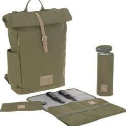 Sac à dos à langer en polyester recyclé Green label Rolltop olive