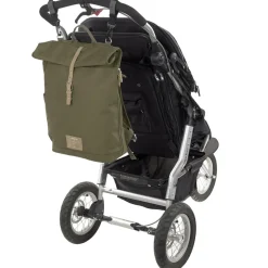 Sac à dos à langer en polyester recyclé Green label Rolltop olive