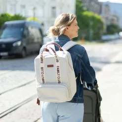 Sac à dos à langer Family club signature blanc cassé