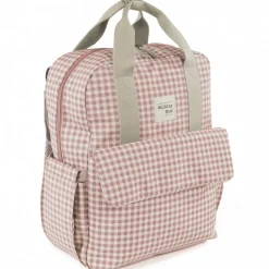 Sac à dos à langer I love Vichy rose