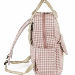 Sac à dos à langer I love Vichy rose