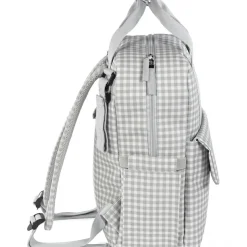 Sac à dos à langer I love vichy gris