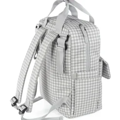 Sac à dos à langer I love vichy gris