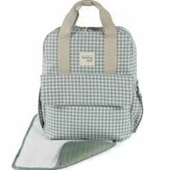 Sac à dos à langer I love Vichy vert