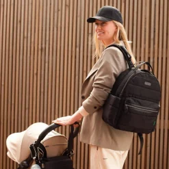 Sac à dos à langer Lola eco quilt noir