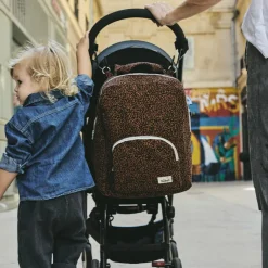 Sac à dos à langer Léopard noir