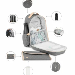 Sac à dos à langer Pyla smokey