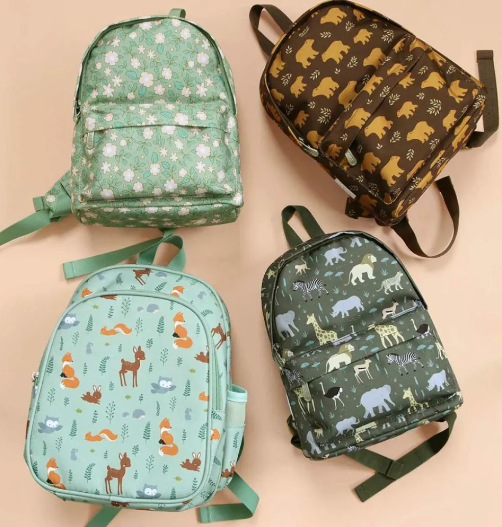 Sac à dos bébé Fleurs sauge