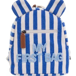 Sac à dos bébé My First Bag rayures bleu électrique-bleu clair