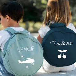 Sac à dos enfant bleu pétrole (personnalisable)