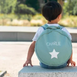 Sac à dos enfant vert amande (personnalisable)