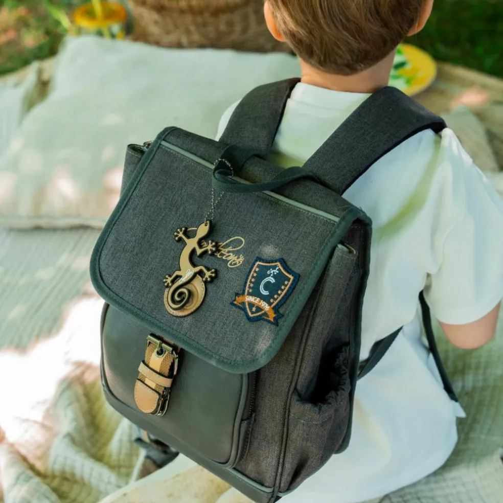 Sac à dos maternelle Grey Badges (30 cm)