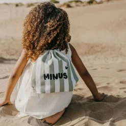 Sac à ficelles enfant rayures vert