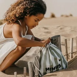 Sac à ficelles enfant rayures vert