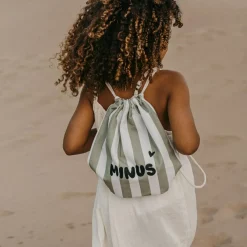 Sac à ficelles enfant rayures vert