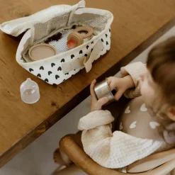 Sac à goûter isotherme Cœurs Ecru