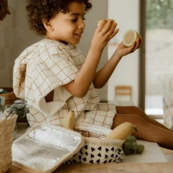 Sac à goûter isotherme Cœurs Ecru