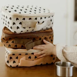 Sac à goûter isotherme Cœurs Ecru