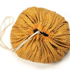 Sac à jouets 2 en 1 Noomad Original Organic Grid Mustard