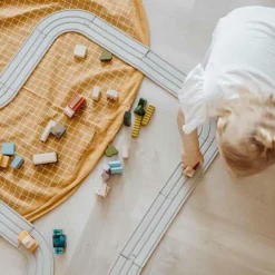 Sac à jouets 2 en 1 Noomad Original Organic Grid Mustard