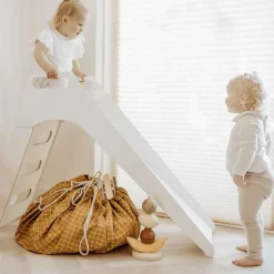 Sac à jouets 2 en 1 Noomad Original Organic Grid Mustard