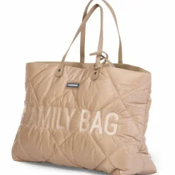 Sac à langer à anses Family bag matelassé beige