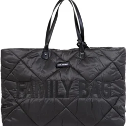 Sac à langer à anses Family bag matelassé noir