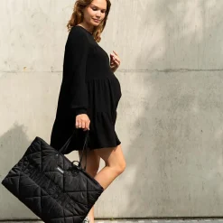 Sac à langer à anses Family bag matelassé noir