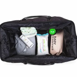 Sac à langer à anses Mommy bag matelassé noir