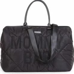 Sac à langer à anses Mommy bag matelassé noir