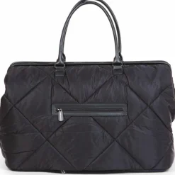 Sac à langer à anses Mommy bag matelassé noir
