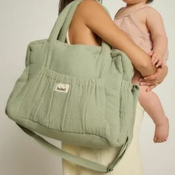 Sac à langer à anses vert amande