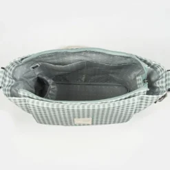 Sac à langer à bandoulière I Love Vichy vert