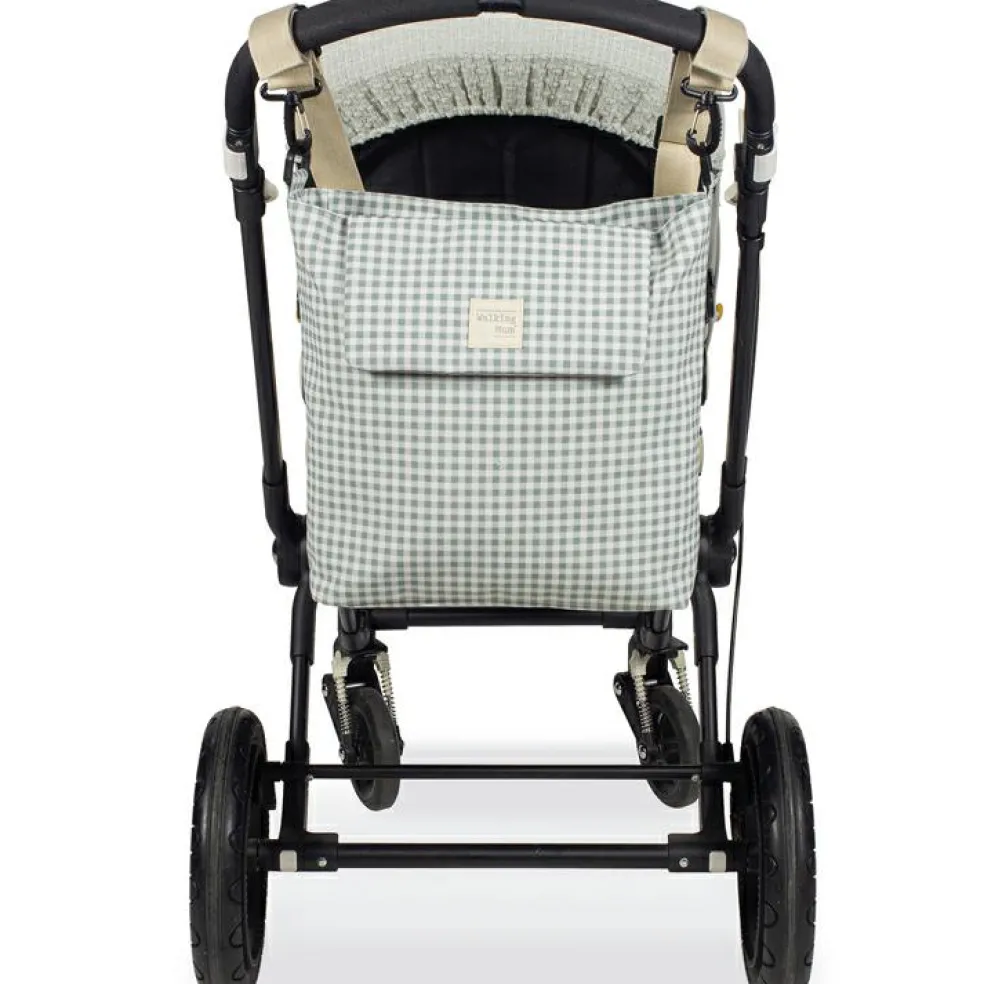 Sac à langer à bandoulière I Love Vichy vert