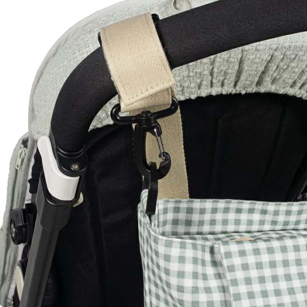 Sac à langer à bandoulière I Love Vichy vert