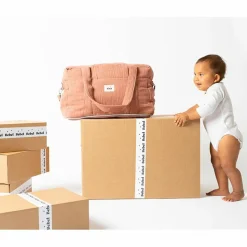 Sac à langer bandoulière 24-48 h terracotta